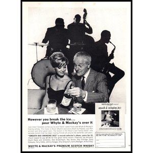1965 Whyte and MacKay Whiskey Vintage Print Ad Jazz Swing Band Cocktail Dress